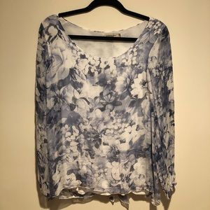 Silk long sleeve top with lining
